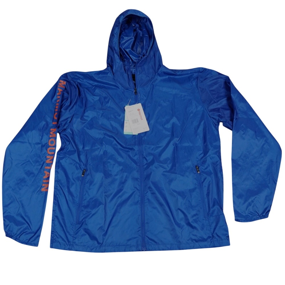 Marmot Brooklyn Air Jacket Men's‎ XL TG Blue Lightweight Hooded Windbreaker